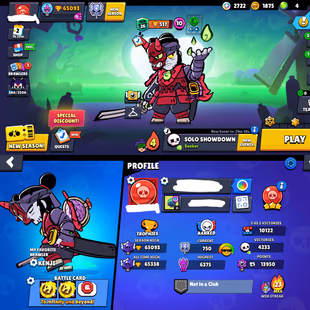 33 Brawlers MAX | 20 Hypercharges | 91 Brawlers Unlocked | 65,000 Trophies | 193 Skins | 41 MAX RANK | Rename 60 GEMS - Image 6
