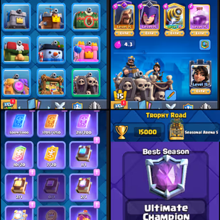 [15K TROPHY +UC]ALL 120 MAX CARD ELITE [33]HIGH LVL 62 | RARE 165+ OLD EMOTES KT15 EVO[10]STACKED FULL BADGES 2K GEMS CR - Image 4