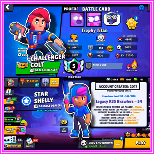 6 DIGIT RARE TAG || 2017 CREATION || CHALLENGER COLT || 54 R35 LEGACY || 95K TROPHY || ALL EXCLUSIVE SKIN || MASTER RANK - Image 1