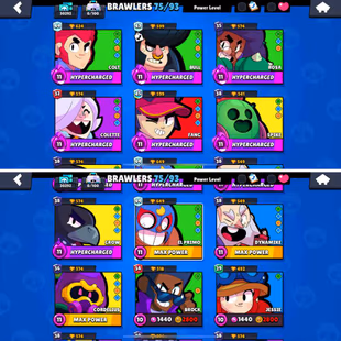 30K Trophies LVL163 | 75/99 Brawlers | 10 Max Brawlers - 7 Hypercharged | 83 Skins | 182 Pins | 142 Icons | 55 Sprays - Image 4