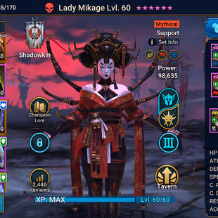 Lv 52 - 1,23M POWER - 1 Mythic Lady Mikage - 24 Legends (Wanderer - Deathknight - Ukko - Artak - Rae - Wukong - Artor - - Image 2