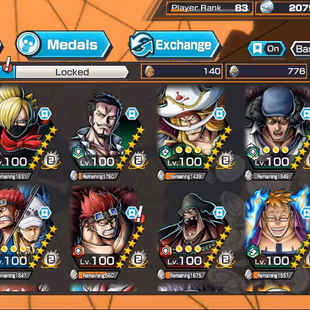 BR609-IOS+Android-Hyber 93+Roger v1 Skin Full Boost+7 Ex Max(Gear 5 +Kuzan+Snake+Kid Law+Yamato+Black)+Vip Medal+Sup 160 - Image 5