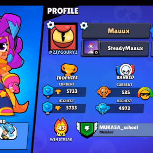 |2in1| BS - CR | 5733 TROPHIES | 40 BRAWLERS | 2 Legendary | 871 VICTORIES | 47 LVL | 97 GEMS | FULL ACCESS | GIFT - Image 1