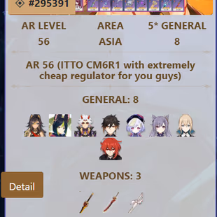 R286-ASIA-AR56-Dehya-Tighnari-Arataki-Zhongli-Qiqi-Keqing-Jeans-Diluc-Weapon: 3 - Image 3