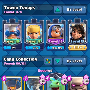 PREMIUM SKINS 7 [] MAX 51 [] ARENA 24 [] 10 ELITES [] 11 EVO [] 13800 TROPHIES [] XP56 [] KT15 [] 126 EMOTES [] INSTANT - Image 5