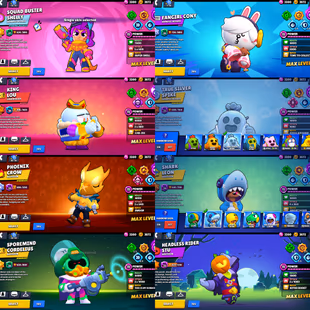 83 Brawler||Trophy 40k||WHITE WOLF LEON SKIN||Max brawler 32||Skin 90||Legendary skin 4||gem's 185|Hayperchrad 13|| - Image 3