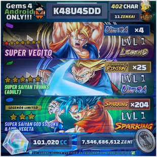 WHALE Android DBL - 402 Chars | 4 Ultra | 204 SP | 101020 CC | 25 LF | 11 ZK... ! AGG02508 - Image 1