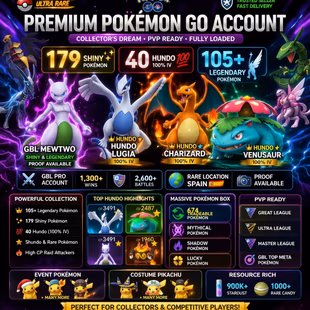 🎯LVL 60 ULTRA RARE PG ACCT / HUNDO VENUSAUR WITH LUGIA / 674 TRADEABLE PG 40 HUNDO 💯IV) GBL MEWTWO / INSTANT - Image 1