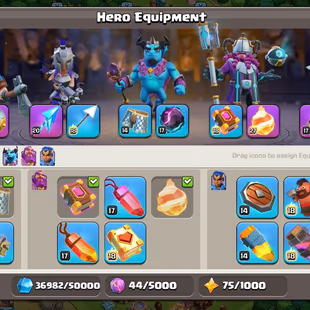 198💃Th17 purple walls and good defence💃heros-74-75-56-65-37 | 9x epic equipment high lvl | defence max - Image 6