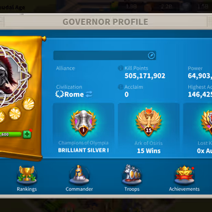 64M - Vip 15 - 13  Commanders - 42 Passport  - 21k Gems - 1 Skin - Image 3