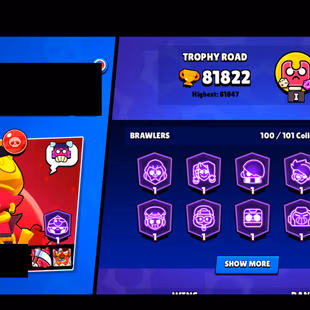 310 SKINS | 81.800 TROPHIES | 100 BRAWLERS | 28 HYPERCHARGE | 30 MAX | 61 PRESTIGE | 6 BUFFIES | 80K - Image 5