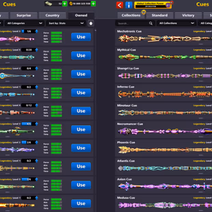 10 BILLION COINS ACCOUNT | Level 224 | 20 Legendary Cues | 5 Special Cues MAX | Miniclip Unlimited Password Changeable - Image 5