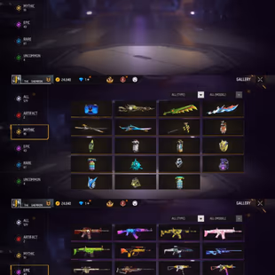 iOS/Android- Global - Level 53 - Rank Gold - Set 35 - Emote 18 - Weapon 129 - Artifact 2 - Mythic 19 - Epic 43 - Code121 - Image 3