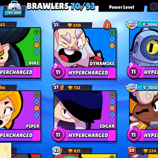 B61 & 70 Brawler Available | 13 Max Brawler | 111 Skin | 8 Hypercharged | 18k Trophy | Full Access | - Image 3