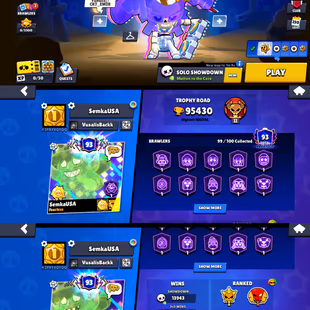 100k HIGHEST 🌟 95k TROPHIES 🌟 LUXURY SKINS || 80 MAX POWER BRAWLER | 99 BRAWLER UNLOCK | 57 HYPERCHARGE | 352 SKIN | - Image 2