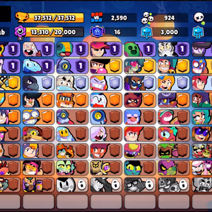 214 SKINS | 37.500 TROPHIES | 92 BRAWLERS | 11 HYPERCHARGE | 13 MAX | 16 PRESTIGE | 8 BUFFIES - Image 3