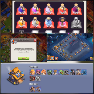 2014 to 25 all Xmax tree -- 13 Epic Equipment (3Max)-- Th16 Near Max -- 4 Hero maxed -- Max wall and troops -- Xp 224 -- - Image 5