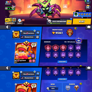 91k TROPHIES ⭐ MASTERS 2024 ⭐ 63 MAX POWER BRAWLER | 101 BRAWLER UNLOCK | 30 HYPERCHARGE | 256 SKIN | RENAME AVAILABLE - Image 2