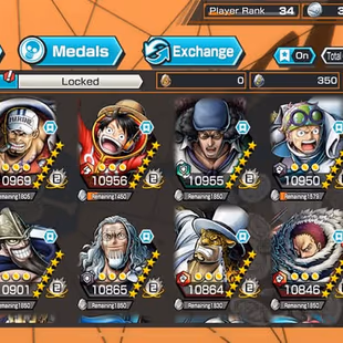 [3735][IOS+ANDROID] 4 EX MAX - Garp + Akainu + Kuzan + S-Snake , Support 152 , Good Medal - Image 2