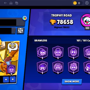 370 SKINS | 78.600 TROPHIES | 101 BRAWLERS | 67 HYPERCHARGE | 73 MAX | 57 PRESTIGE | 20 BUFFIES - Image 5