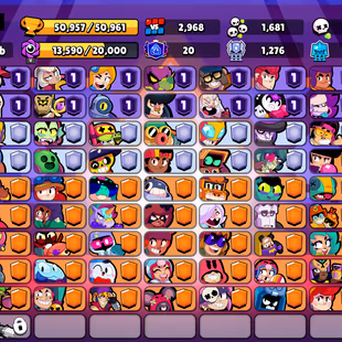 244 SKINS | 51.000 TROPHIES | 97 BRAWLERS | 10 HYPERCHARGE | 13 MAX | 20 PRESTIGE | 18 BUFFIES - Image 3