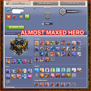 🎁34] 26 EQUIPMENTS 🎯 LOADED 14 HEROES SKINS HIGH LEVEL HEROES AND DEFENCES HOT TH17 190 STARRY ORE INSTANT DELIVERY - Image 3