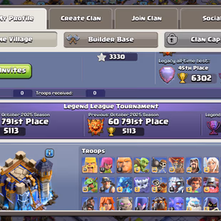 🔥GLOBAL 45 RANK🔥[TH18] 15 EPIC EQUIPMENT MAXED || 5 HERO MAX NEW HERO LVL 16 || HIGH PROFILE || SNAKE FULL SET || - Image 3