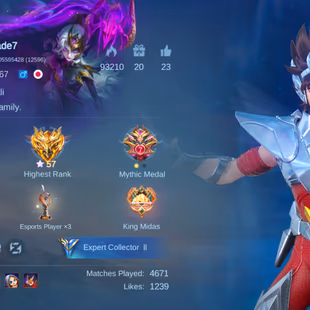 RARE VALE GARA || COLLECTOR NATA || 175 SKIN || EMBLEM MAX || 126 HERO UNLOCKED || EX 57 STAR - Image 5