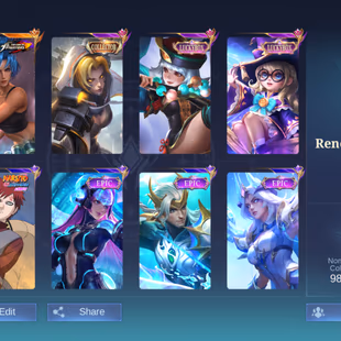 NN44|LV106|RENOWNED COLLECTORIV|254 SKIN|KARINA KOF|2 LUCKYBOX ( RUBY , CHANGE )|NATALIA COLLECTOR|HARITH LIGHTBORN|2 DA - Image 1