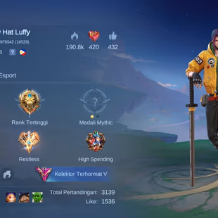 EC151|LV 54|HERO 108|SKIN 286|EXALTED 5|ALL EMBLEM MAX|CHOU SAINT GOLD|HAYABUSA 11.11|KARINA KOF|FLORYN SANRIO|2 PRIME ( - Image 2