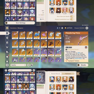 All Platform - EU - AR60 - 71 Charcter 25 5'Star - 17 Wephons 5'Star - YaeMiko - Hutao - Wriothesley - Code778 - Image 2