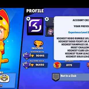 METEORIC FAME 1🌟11.11 PIN | 405 SKINS | 96.400 TROPHY | 99 BRAWLERS | 97 HYPERCHARGED | 99 MAXED BRAWLERS | 18 BUFFIES - Image 6