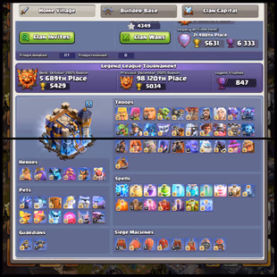 🚀34 Equip Max🚀2014-2026 All Obstacles-TH18 Max-6 MAX HEROS-10K Gems-60 Skins - 9 Scenery - Instant Delivery  - Image 2