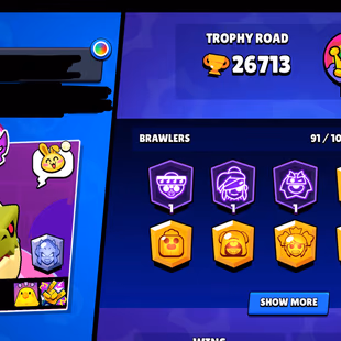 CHEAPEST | 26 MAX BRAWL | 24 HYPERCHARGED 203 SKINS | TROPHY 26713 | FULLACCESS ACCOUNT - Image 1