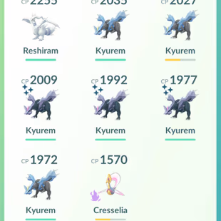 LEVEL 50 [] 3x SHINY LEGENDARY KYUREM TRADABLE [] LEGENDARY RESHIRAM [] 2 MILLION STARDUST [] RENAMABLE - Image 8