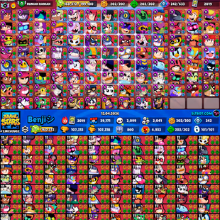 Full Max Account💎Trophy 107K💎All Brawler [Max-Hyper] Legend Hit | Skins 540-icones 614 | Prestige 103 | 25K Coins - Image 3