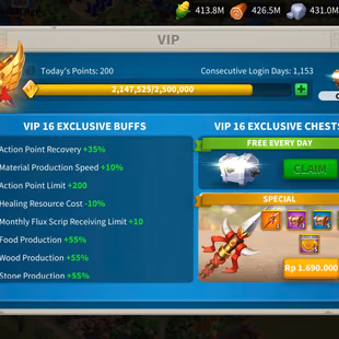All Platform: 77M - Vip 16 - 12 Commanders - 29 Passport -  5k6Gems - 2 Farm -  1 Skin Houses - Image 4