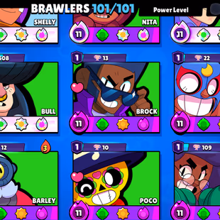 3X MASTER/L.B PRESTIGE-4 | 106.3K TROPHY- 450X SKINS | 3v3 WINS | 101/101 BRAWLER | 92X MAX | 90X HYPER | 34X BUFFIES  - Image 7