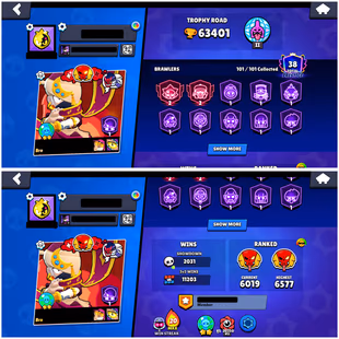 63K TROPHIES || 101/101 BRAWLERS || 24 MAX || 17 HYPERCHARGED || 207 SKINS || 10 BUFFIES || 178 GEMS || INSTANT DELIVERY - Image 3