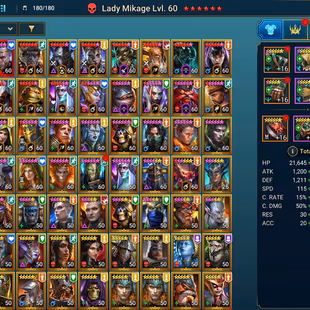 LV73  - Power 5M - 2mythic (mikage - Anomaly) -  33  Champions LV 60 -  78 Legend - 10 Void  - Image 2
