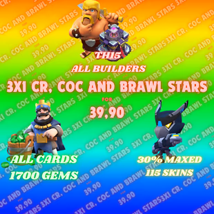 3x1 CR CoC and Brawl Stars accounts for 40 USD - Image 1