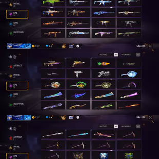 iOS/Android- Server EU- Level 56 - Rank Heroic - Set 47 - Emote 23 - Weapon 142 - Artifact 1 - Mythic 20 - Epic 53 - Cod - Image 2