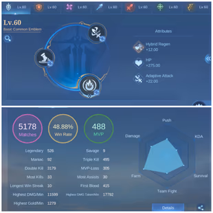 Mythic Glory 65 🔴 Exalted Collector 5 🔴 Max Emblem - Legend Franco ( Hell of Fire ) - 294 Skins - C353 - Image 5