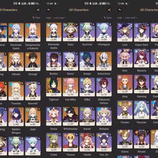 All Platform - EU - AR59 - 58 Character 20 5'Star - 12 Weapon 5'Star - Zibai - Zhongli - Albedo - Arlecchino - 5star Dil - Image 1