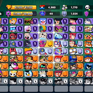 213 SKINS | 61.100 TROPHIES | 90 BRAWLERS | 8 HYPERCHARGE | 17 MAX | 40 PRESTIGE | 7 BUFFIES - Image 3