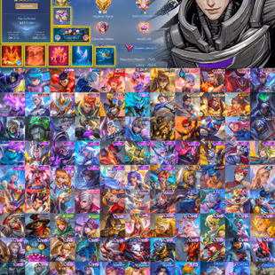 Mythic 54 🔴 Exalted Collector 5 🔴 131/131 Heros - Emblem Max - Legend Alucard - Obsidian Blade - C375 - Image 1