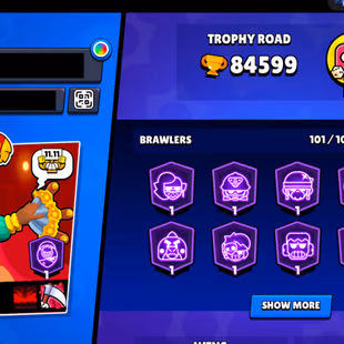 339 SKINS | 84.600 TROPHIES | 101 BRAWLERS | 39 HYPERCHARGE | 47 MAX | 67 PRESTIGE | 9 BUFFIES - Image 5