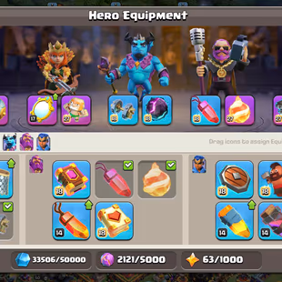 🔥[ TH-17 NEAR MAX ]🔥5 EPIC MAX: SB-AF-FB-RS-EB [MAX] | GG [23] || HEROS: 95-96-51-75-50 || LVL 15-16 WALLS || - Image 5