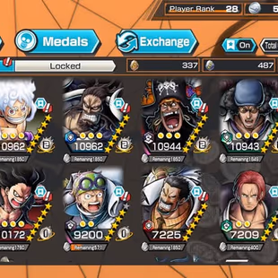 [4129][IOS+ANDROID] 7 EX META - Light Luffy + Blackbeard + Kaido + Kizaru +Kuzan + Shanks +Zoro, Support 145, Good Medal - Image 1