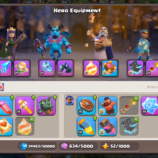 🔥TH 18 ALMOST MAX🔥XP 227- 4 HERO MAX- 3 EPIC EQUIPMENT MAX MS 26 RS 26 GG 23 FA 23 AF 20-NC 500-WALLS DEFENSE MAX-BEST - Image 6